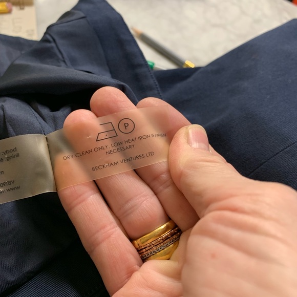 Victoria Beckham Navy Mock Neck Sleeveless Top - Picture 7 of 8